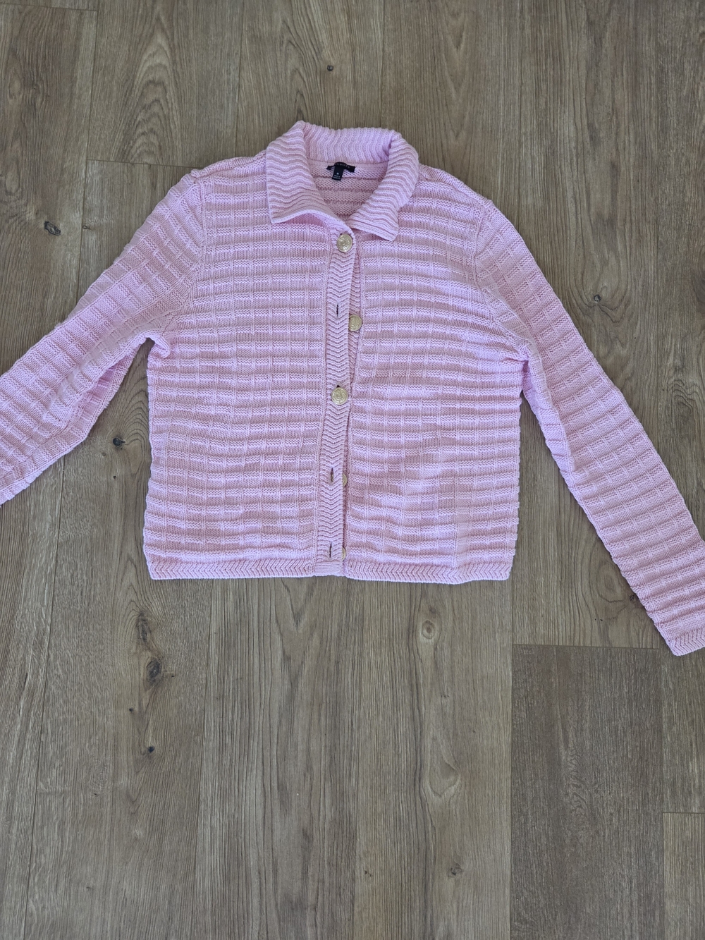 Talbots Light Pink Knit Button-Front Girls' Jacket